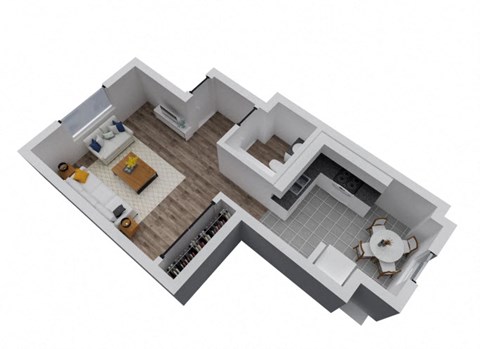 Floor plan for studio, 1 bath, 450 sqft